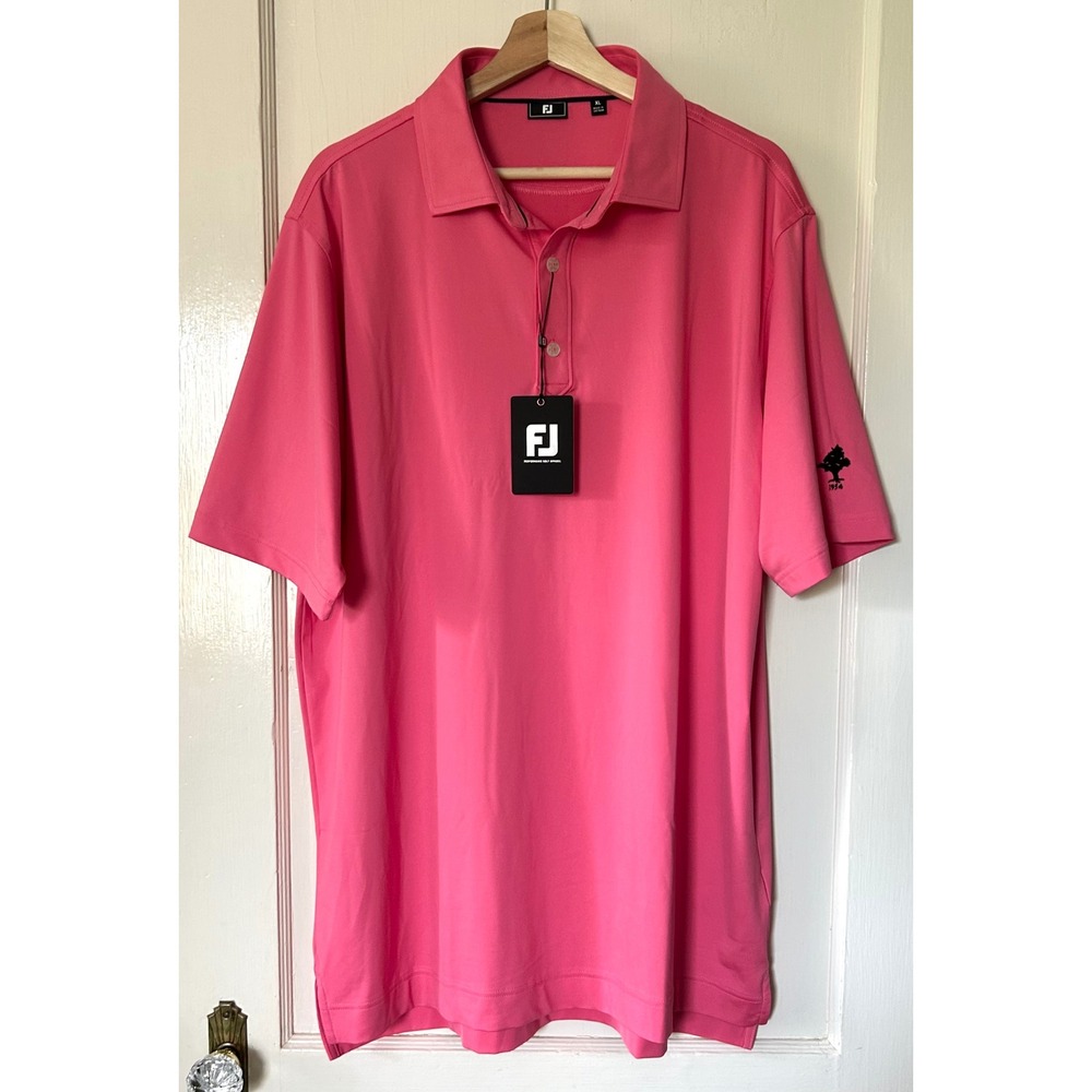 NWT FootJoy Men's Solid Lisle Performance Golf Polo Shirt Watermelon XL Athletic